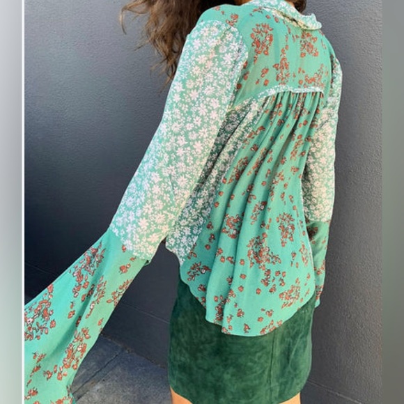 Free People floral Serena blouse - Picture 1 of 5